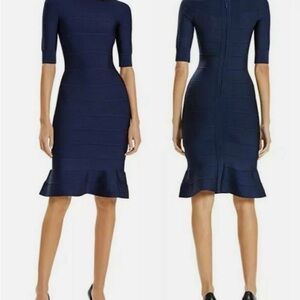 Elegant Herve Leger Navy Blue Women's Dress